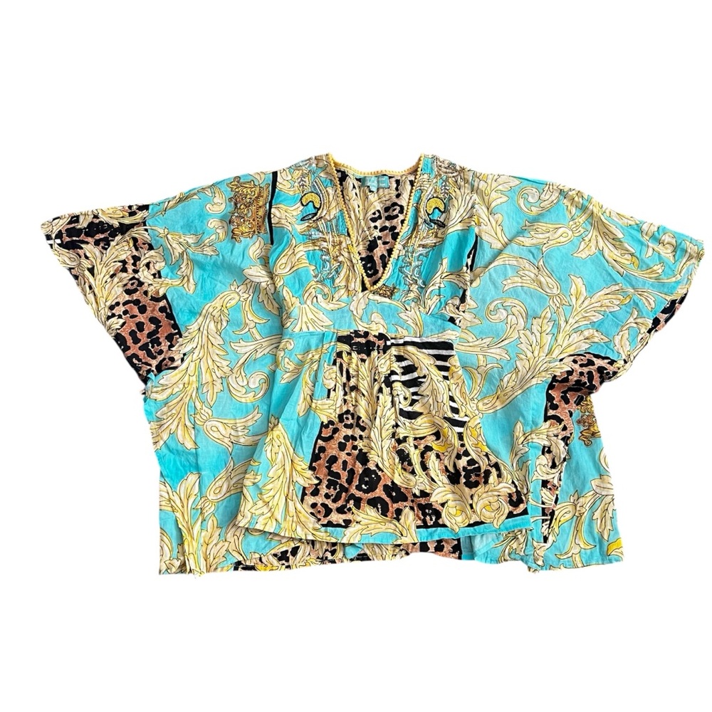 Antica Sartoria by Giacomo Cinque Top O/S Beaded Sequin Vacay Leopard Print - Picture 4 of 10